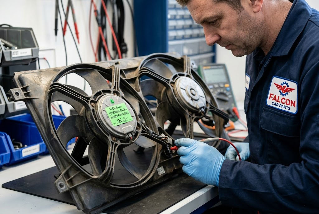 Tested used OEM radiator cooling fan assembly