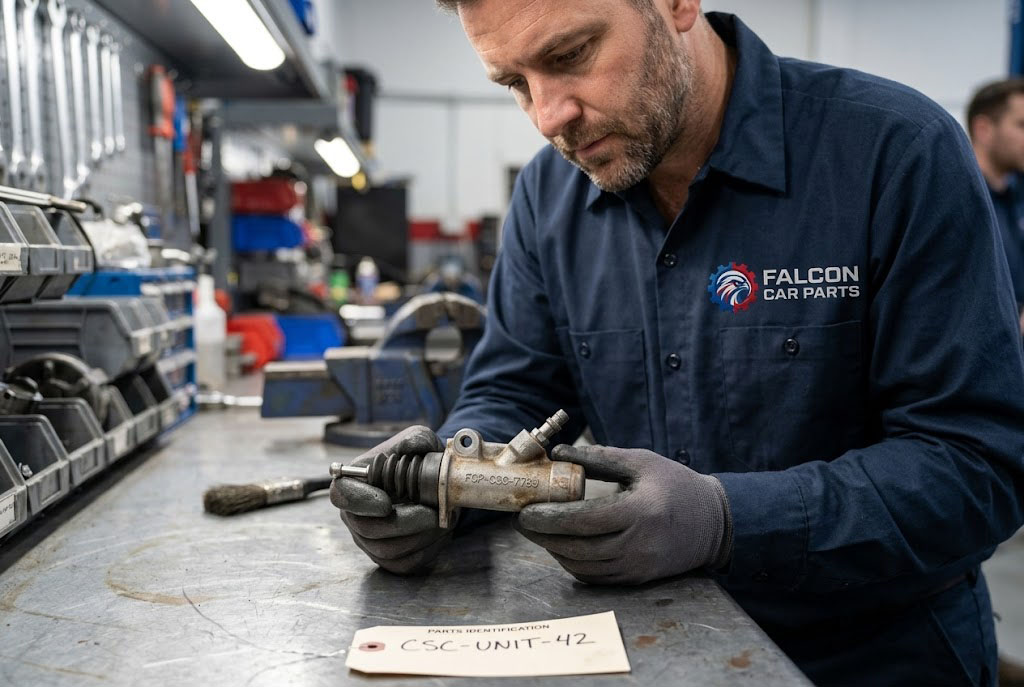 Close up of a clean used OEM clutch slave cylinder