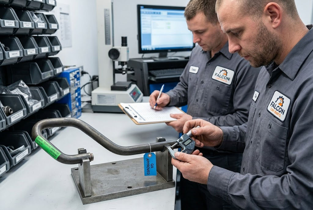Close up of a tested used OEM stabilizer bar