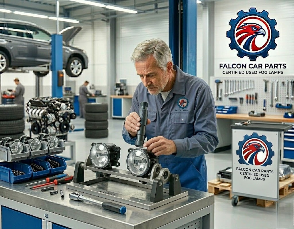 Tested used fog lamp assembly with clear lens and intact tabs