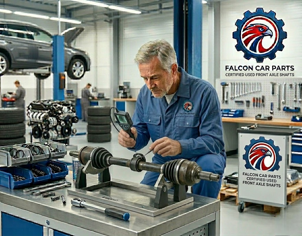 Tested used CV axle shaft with clean splines and intact boots