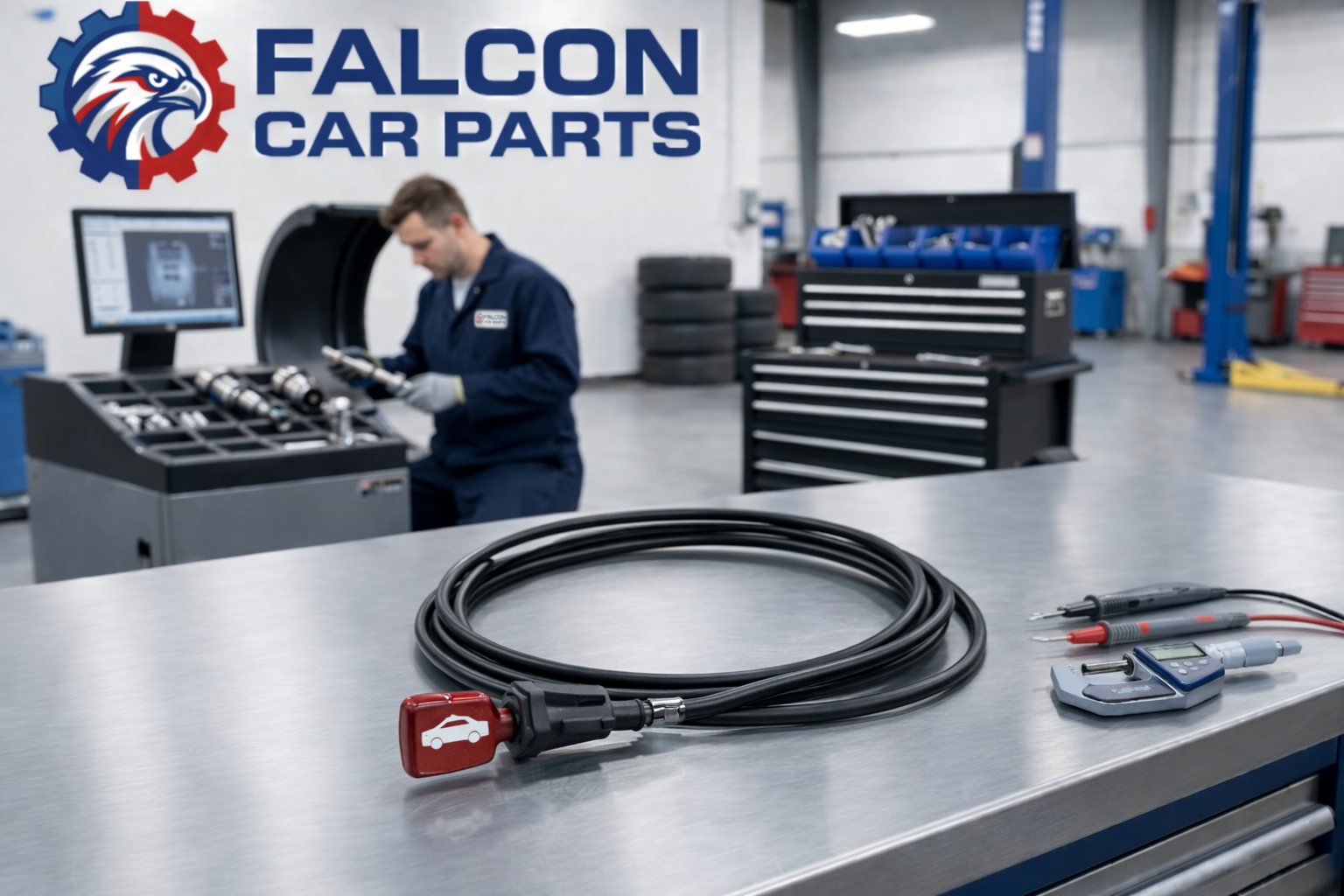 Quality inspected used hood release cable with clean metal ends