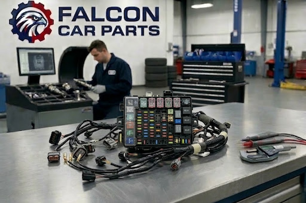 Tested used engine fuse box with clean terminals and intact plastic housing