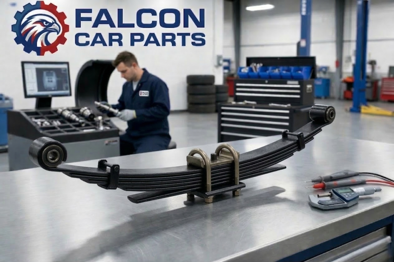 Quality inspected used truck leaf spring showing clean bushings and steel leaves