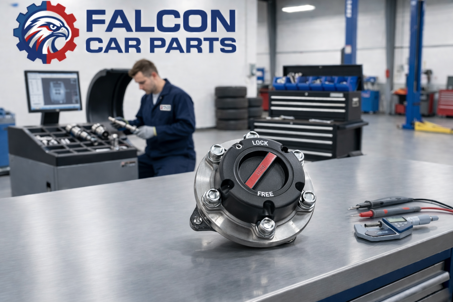 Quality inspected used 4WD locking hub showing clean dial and gears