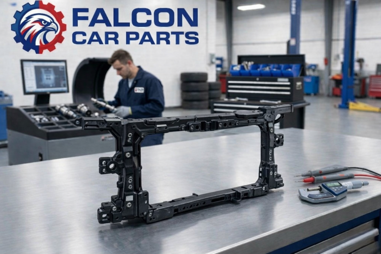 Technical inspection of a used OEM radiator core support frame