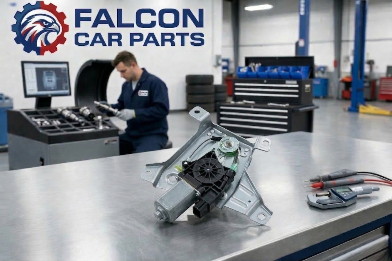 Bench-tested used OEM rear door window motor with clean electrical plug