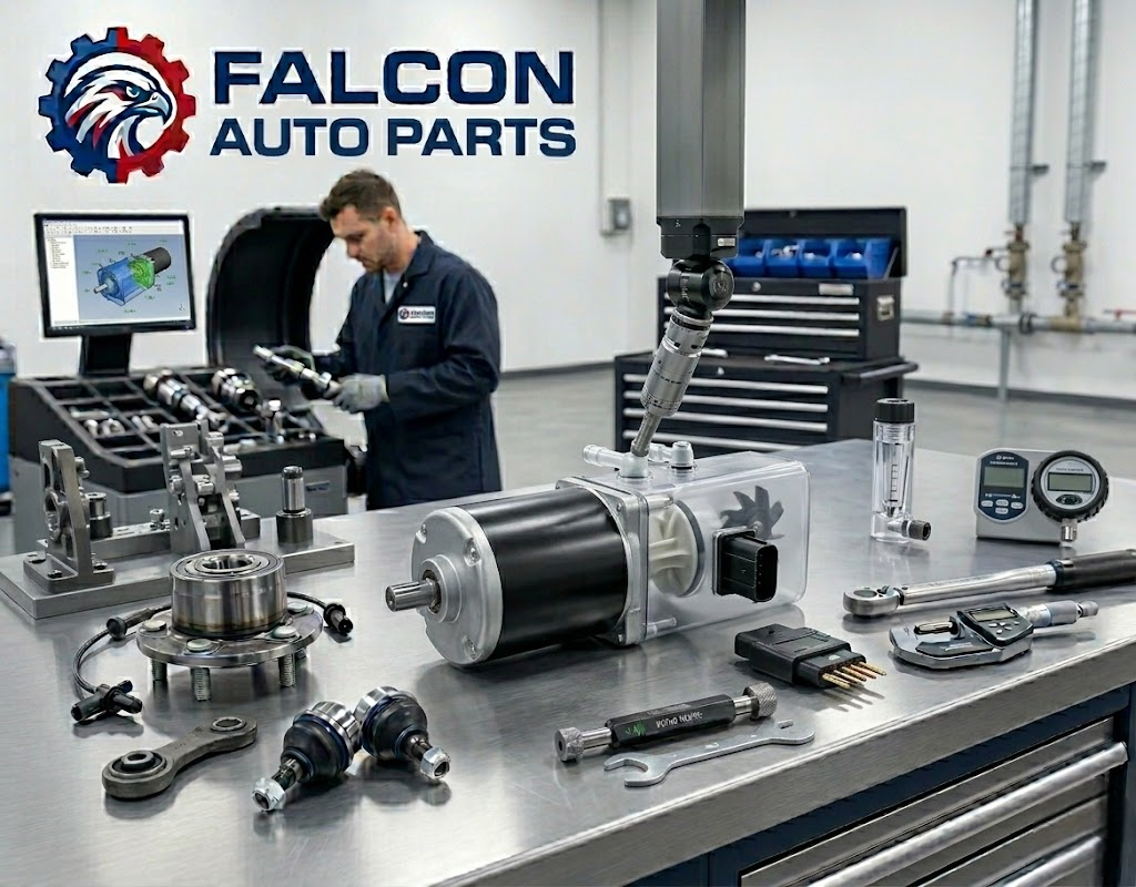 Tested used rear window washer motor with clean pins and intact outlet nipple