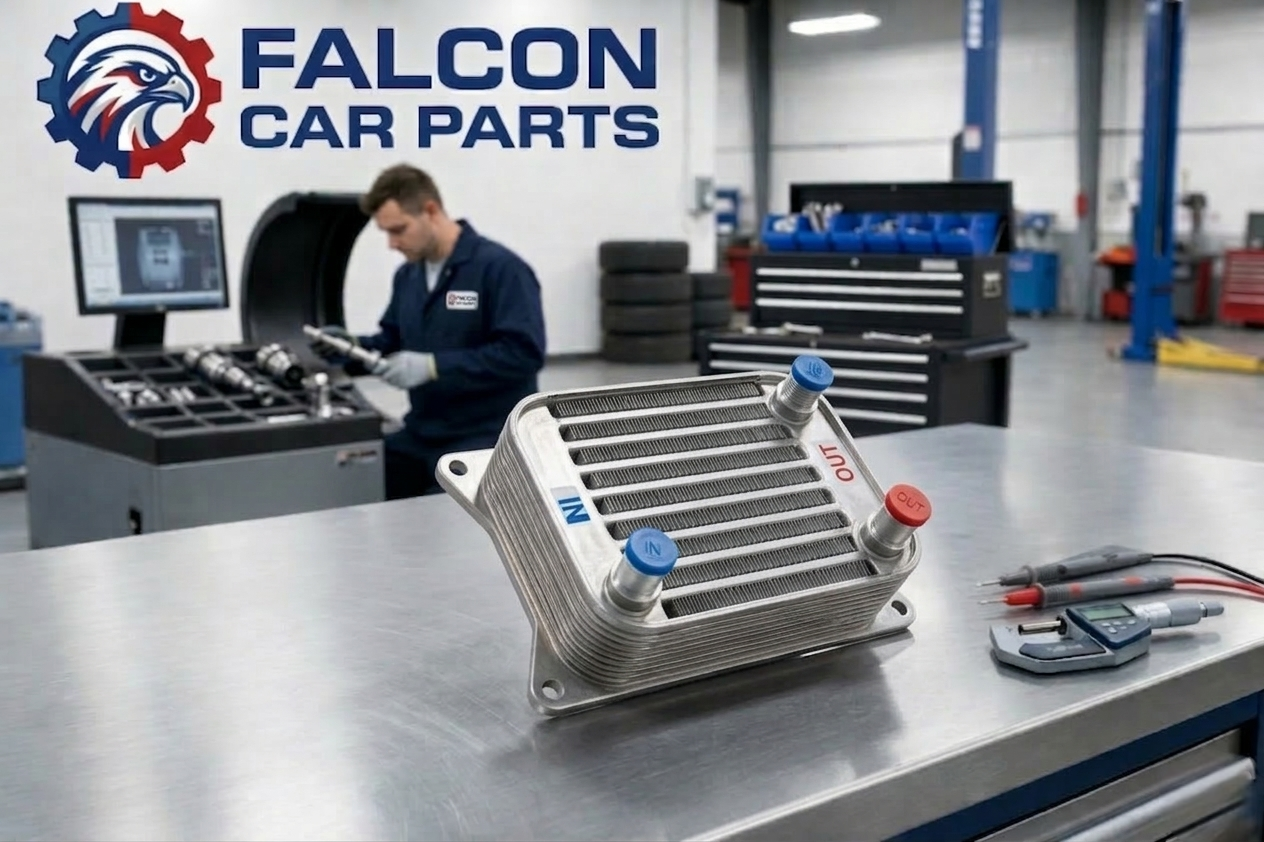 Technician validating a transmission oil cooler