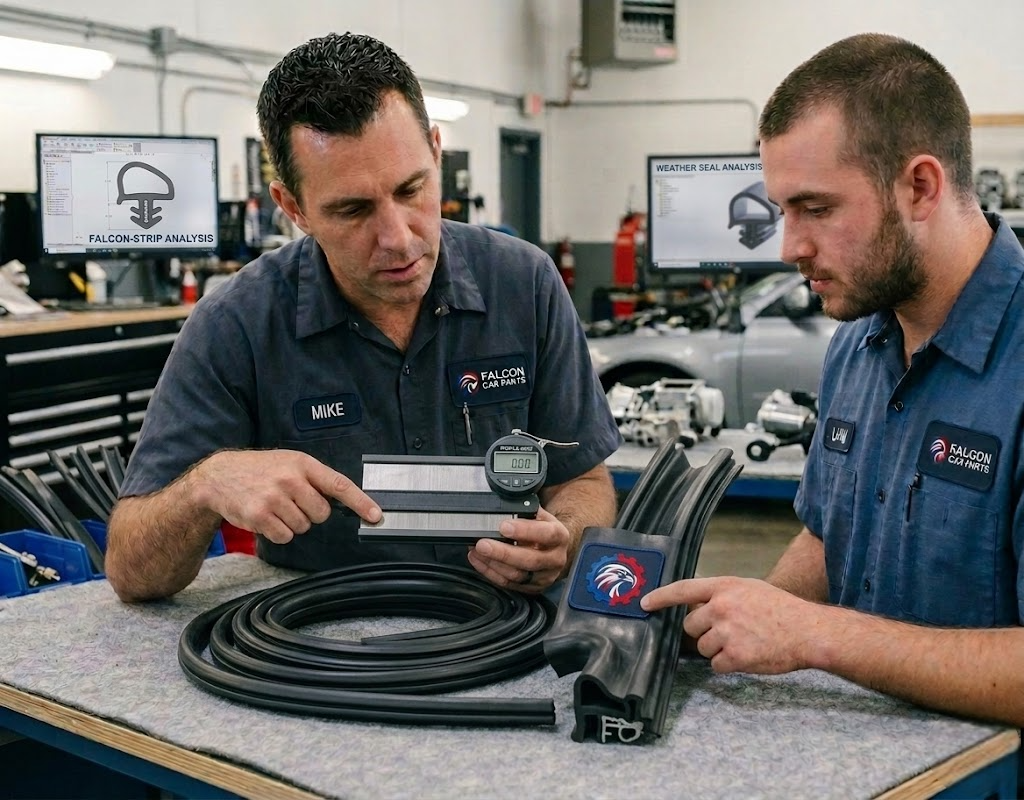 Technical inspection of automotive weather stripping seals